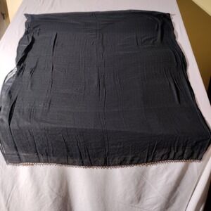 Anokhi Handworks Black Cotton India Beaded Stole Dupatta 41" x 93"